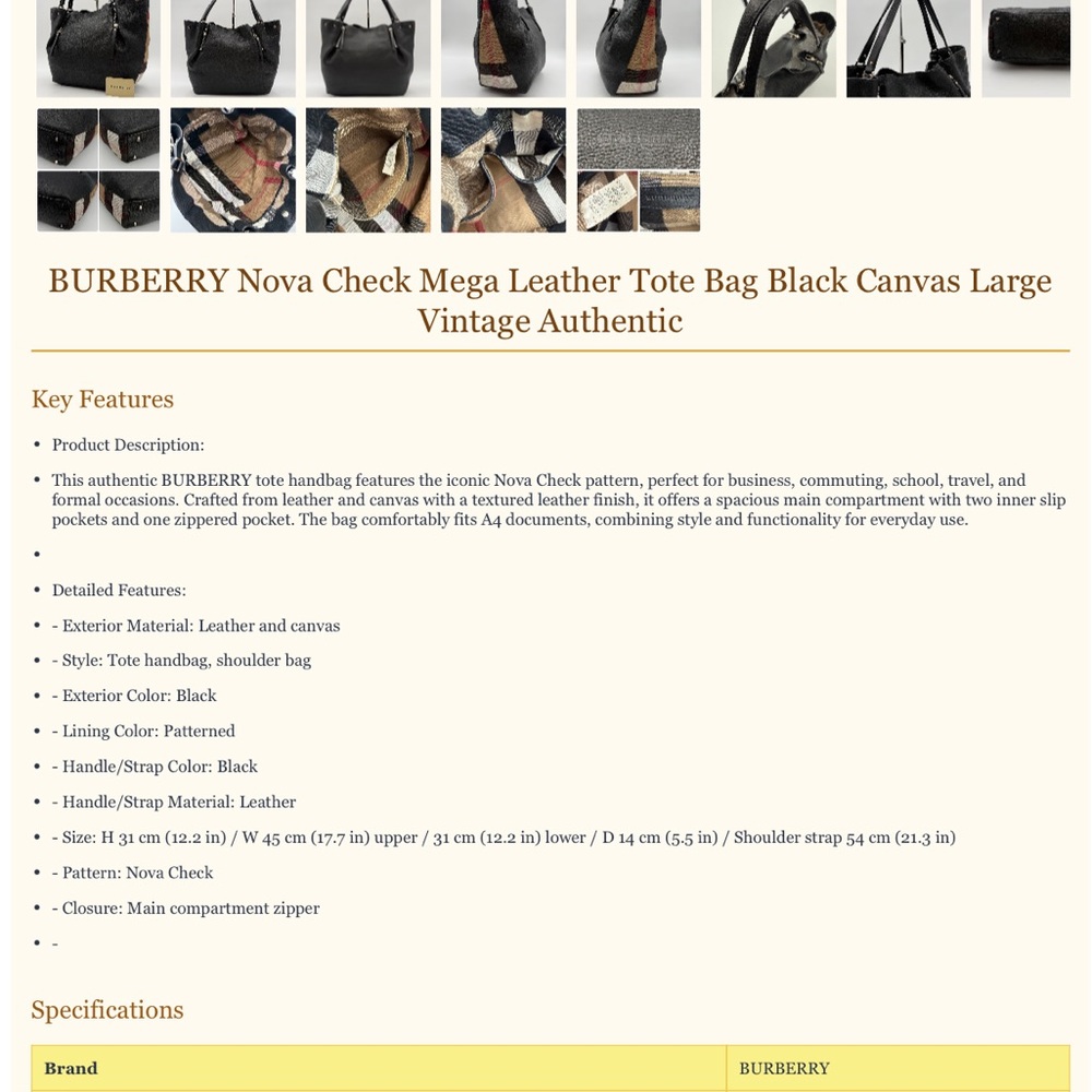 Burberry Black Leather Women's Bag - Picture 14 of 14